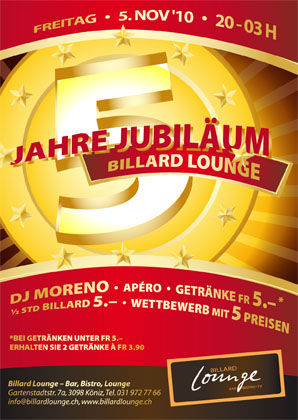 5 Jahre Jubiläum der Billard Lounge Bern 